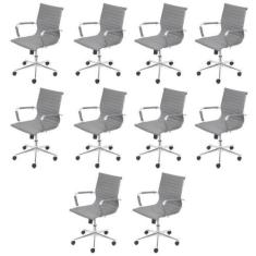 Kit 10 Cadeiras Escritório Diretor Esteirinha Rodízio Relax material s