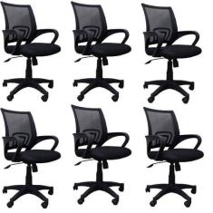 Kit 6 Cadeiras de Escritório Giratória com Relax Office Santiago - Esp