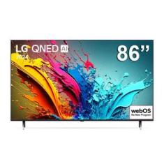 Smart TV 86" LG 4K QNED 86QNED85T com processador a8 AI, 120Hz, Design Super Slim, FreeSync e webOS 24 Cinza / Bivolt