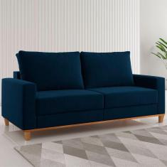 Sofá 2 Lugares Gilbran Veludo Azul - Viero Móveis
