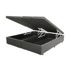 Base Box Baú Casal Bipartido Sintético Cinza 39x138x188