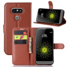 Capa para LG G5, capa carteira flip de couro PU premium com compartimento para cartão, suporte e fecho magnético [capa interna de TPU à prova de choque] Compatível com LG G5