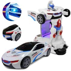 Carrinho Camaro Transformers Vira Robô Luz Som Bate Volta - Black Watc