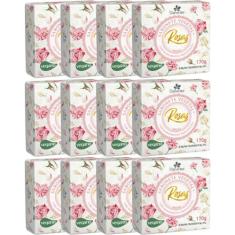 12UN Sabonete Vegetal Rosas 170G Davene - Genérico