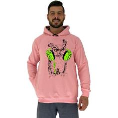 Blusa Moletom Tradicional Com Touca MXD Conceito Coruja Com Headset, M