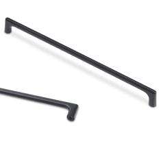 BUKOBYHE Pacote com 6 puxadores de armário de 320 mm (12-5/8 pol.) Puxadores de armário de cozinha preto fosco puxadores de gaveta ferragens de armário sólidas