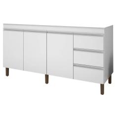Balcão Gabinete Para Pia 159cm Karen 3 Portas P14 Branco - Mpozenato