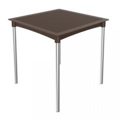Mesa De Jantar Em Rattan Pés Em Alumínio Atto Grifit Chocolate