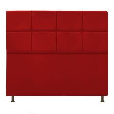 Cabeceira Estofada Damares 160 Cm Queen Size Com Botonê Suede Vermelho