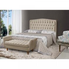 Cabeceira King Costa Rica Atraente Móveis Linho Bege