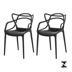 Kit 2 Cadeiras Allegra Preta Sala Cozinha Jantar