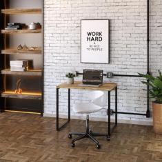 Mesa para Escritório Office Estilo Industrial 0,90m Kuadra - Compace D