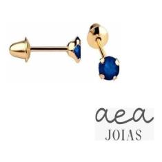 Brinco Infantil Zircônia 2,5mm Recém Nascido Bebê Ouro 18k - Aea Joias