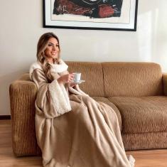 Cobertor De Manga Com Sherpa Aconchego Casa Dona