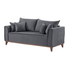 Sofá 4 Lugares Living M-46 Martins Veludo Grafite