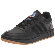adidas Tênis de basquete masculino Hoops 3.0 Low Classic, Preto/Preto/Branco, 39