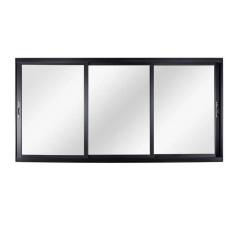 Janela de Aluminio de Correr 120x150cm 3 Folhas com Vidro Liso Esquadrisul Preto