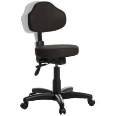 Cadeira Mocho Giratoria Plus Com Back material sintético Azulmarinho -
