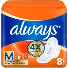 Always Absorventes Suave, Tamanho M, 8 Unidades