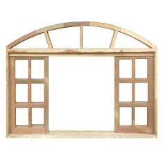 Janela de Madeira Vitro de Correr Quadriculado em Arco de Itaúba Bat d