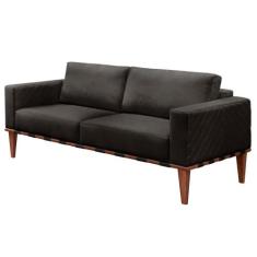 Sofá Namoradeira Bella Luxo Castellar Móbile, Corino Preto