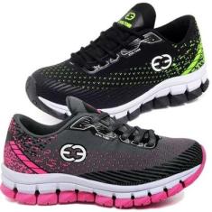 Tênis Infantil Feminino Antiderrapante Fecho Cadarço Kit 2-Feminino