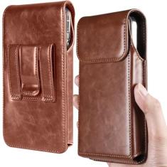 Miimall Capa coldre de cinto para celular Galaxy S25 Ultra S24 Ultra S23 Ultra S22 Ultra 5G S21 Ultra 5G, Motorola Moto G Stylus 5G, bolsa universal para celular, marrom havaiano-XX-Grande