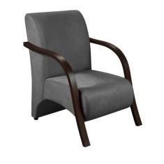 Poltrona Decorativa Santa Rita Sued Tecido Grafite