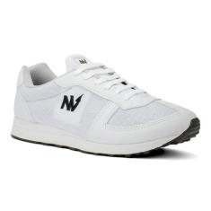 Tenis Masculino e Feminino Casual Confortavel NVZ Calçados Branco, Bra