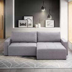 Sofá 4 Lugares Herval Apolo Retrátil e Reclinável 238cm de Largura - Cinza