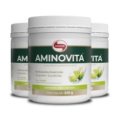 Kit 3 Aminovita Vegano Limão Vitafor 240G