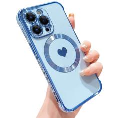 IDweel Capa magnética para iPhone 15 Pro - Compatível com Magsafe, borda de revestimento de luxo elegante com tema de amor, ajuste fino e leve, resistente a arranhões para iPhone 15 Pro de 6,1