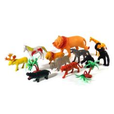Kit Miniatura Brinquedo Animais Selvagens Selva Borracha
