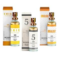 Kit 3 Perfume Feminino Amakha Paris Chic N 5 Miss