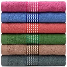 Jogo de Toalhas de Banho 6 Peças Algodão Felpuda Samba Camesa - Emcompre