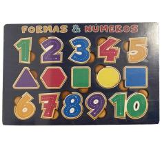 Quebra-Cabeça Encaixe Formas E Números Brinquedo Pedagógico