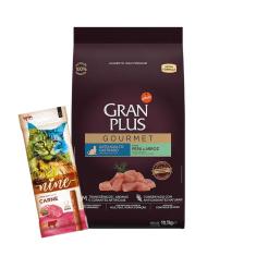 Ração Gran Plus Gourmet Gatos Adultos Castrados Peru e Arroz 10,1kg + surpresa