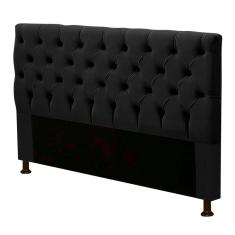 Cabeceira Cama Box Casal Cristal 140cm Corino Preto