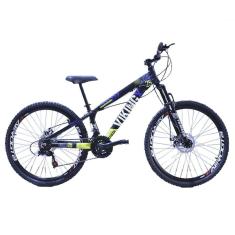 Bicicleta Viking X Tuff 25/30 Aro 26 Freio A Disco 21v Cambios Importados Preto Amarelo