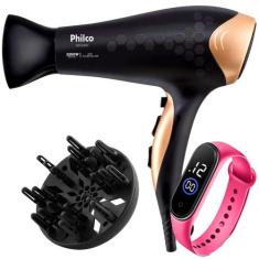 Secador De Cabelo Philco Profissional 2200w Ions Ar Quente Frio Stilus