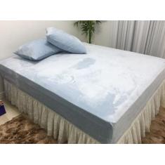 Jogo Solteiro Lençol 2 PC Flanel Azul Tefem