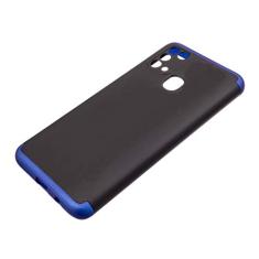 Capa Capinha Anti Impacto 360 Para Samsung Galaxy M31 com Tela de 6.4" Polegadas Case Acrílica Fosca Acabamento Slim Macio - Danet (Preto com Azul)