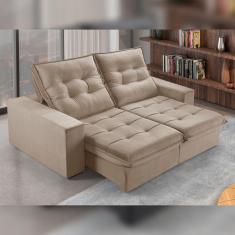 Sofá Retrátil e Reclinável 2 Lugares 250cm M166 Café com Leite