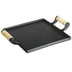 Chapa Bifeteira Quadrada Lisa 2 Alças Madeira Santana 25cm