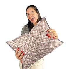 Travesseiro Mini Lombar De Látex Xadrez