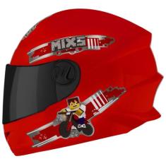 Capacete Fechado Mixs Start Infantil Blocks, VERMELHO, 54