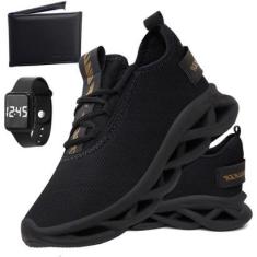 Tênis Masculino Academia Estilo e Conforto Carteira + Relogio-Masculino