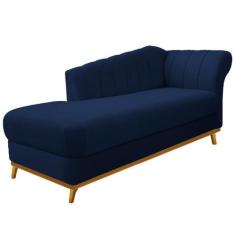 Recamier Vanessa 140cm Lado Esquerdo Suede Azul Marinho - Amarena Móve