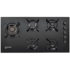 Cooktop 5 Bocas a Gás GLP Brastemp Vidro Temperado - Quadrichama Preto