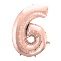 Balão Metalizado Número Rose Gold - 70cm - Extra Festas, 6